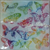 Aquarell butterflies 3-laags papieren servetten pakje per 20 st.