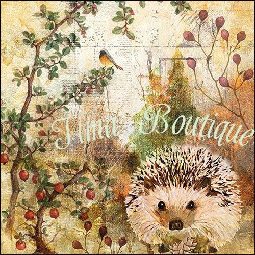 Autumn hedgehog 3-laags papieren servetten pakje per 20 st. - Klik op de afbeelding om het venster te sluiten