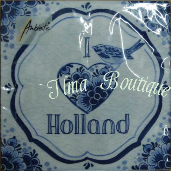 Holland tile 3-laags papieren servetten pakje per 20 st. - Klik op de afbeelding om het venster te sluiten