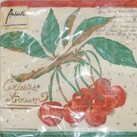Kersen creme 3-laags papieren servetten pakje per 20 st.
