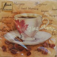 Koffie bonen 3-laags papieren servetten pakje per 20 st.