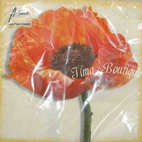 Papaver creme 3-laags papieren servetten pakje per 20 st.