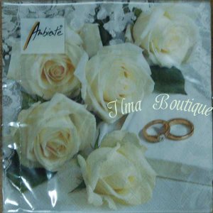 White wedding 3-laags papieren servetten pakje per 20 st.