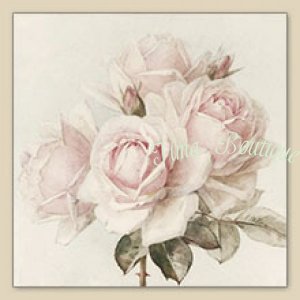 Vintage rose rozen 3-laags papieren servetten pakje per 20 st